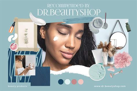 beauty shop ad with skincare products online mood board template vistacreate