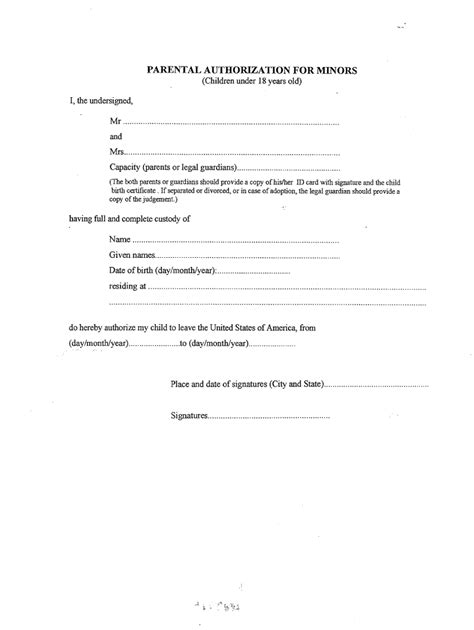 Parental Authorization Form For Minors Fill Out And Sign Online Dochub