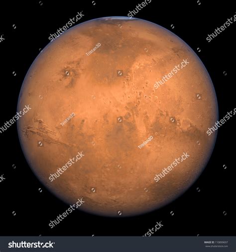Planet Mars A High Res Full Shot Rendering Stock Photo 110899697