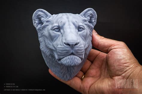 Nikolay Vorobyov Lioness Head Sculpture 3d Print