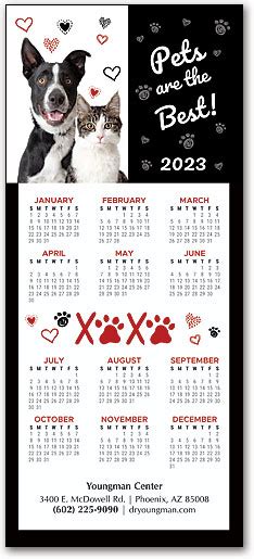 We Love Pets Tri Fold Calendar Greeting Card SmartPractice Veterinary