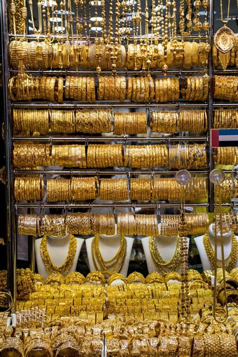 Oro Sul Souk Dorato Famoso Nel Dubai Fotografia Stock Editoriale