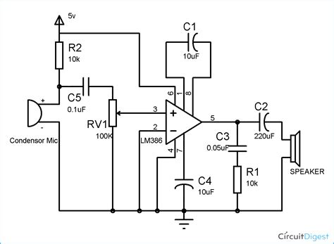 Lm386 Ic Audio Amplifier Circuit Diagram