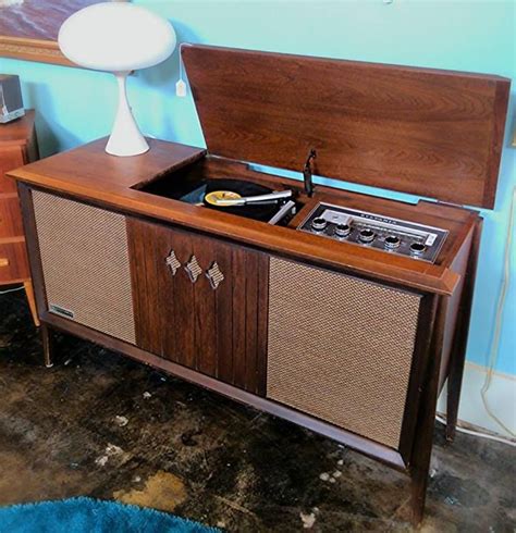 1960s Sylvania Walnut Amfm Stereo Record Player Cabinet Record Player Cabinet Vintage