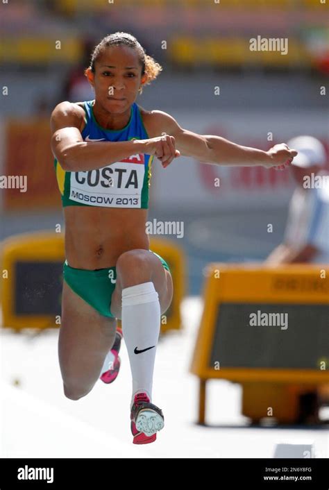 Brazils Keila Costa Competes In The Womens Triple Jump Qualification