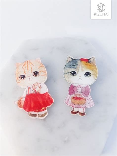 Cat In School Uniforms Cat Pins Cat Brooches Cute Student Etsy