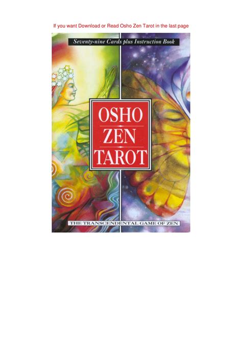 files ebook Osho Zen Tarot By Osho Read and books for free online Do…