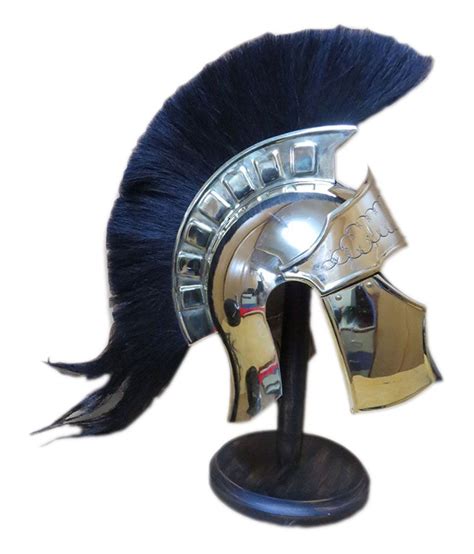 Nautical Mart Greco Brass Roman Helmet With Black Plume Buy Nautical
