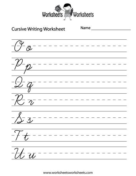 Printable Cursive Handwriting Worksheet Generator Printable Worksheets