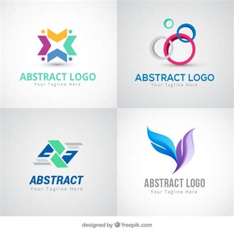 Premium Vector Abstract Colored Logos In Modern Style