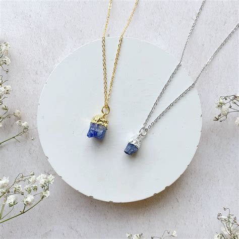 Personalised Tanzanite December Birthstone Necklace By Lucent Studios