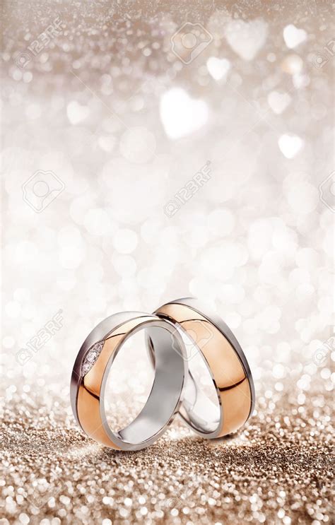 Romantic Wedding Ring Celebration Background With Two Gold Rings