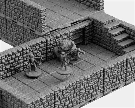 Dnd Terrain Dungeon Tiles Starter Set Dnd Terrain Pathfinder Etsy