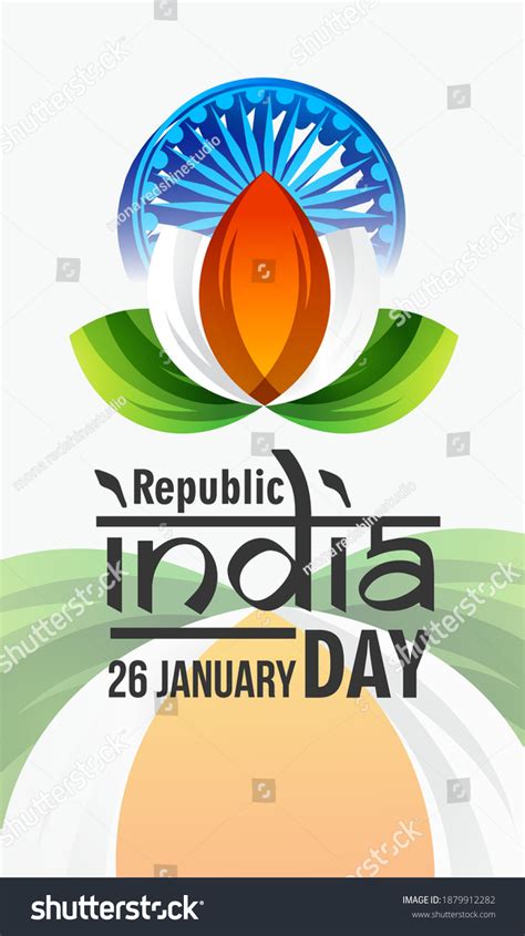 Illustration Tricolor Banner Indian Flag 26th Stock Vector Royalty