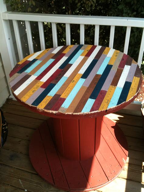 Giant Spool At Lowes For 050painted It And Designed A Table Top