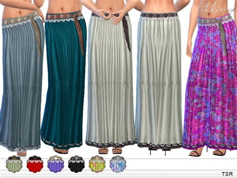 Tiered Maxi Skirt With Belt 10 Different Colors New Item Custom Mesh