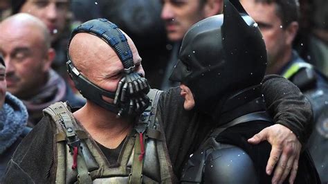 The Dark Knight Rises Behind The Scenes Friendly Bane Bane Batman