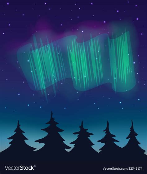Forest And Night Sky Royalty Free Vector Image