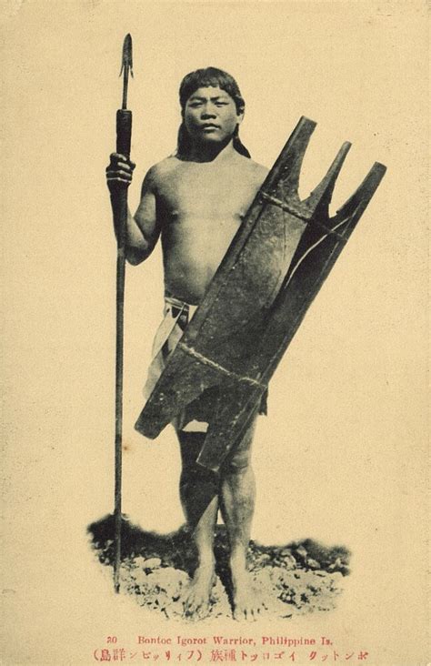 Native Bontoc Igorot Warrior Spear Shield Philippines Culture