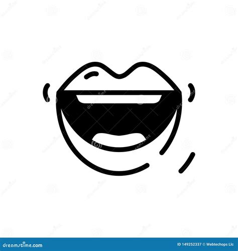 Black Solid Icon For Mouth Maw And Kisser Stock Vector Illustration