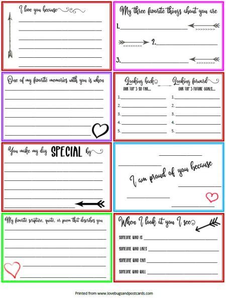 Free Printable Love Note Cards Lovebugs And Postcards
