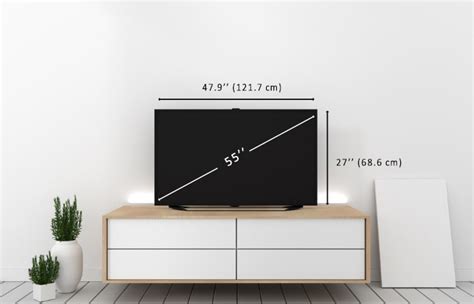 55 Inch Tv Dimensions Length And Height In Cm And Inches Blue Cine Tech