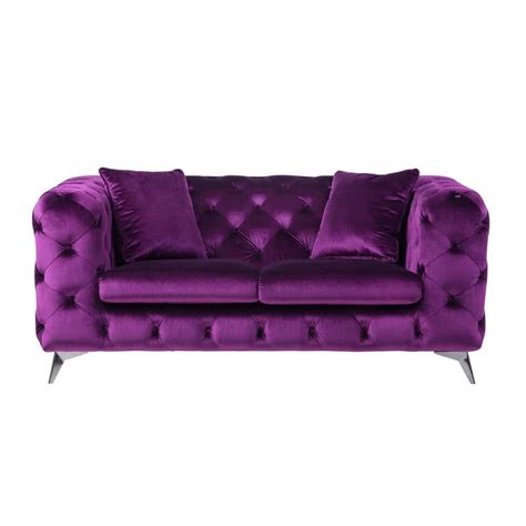 Acme Furniture Purple Fabric Atronia Loveseat 54906 The Home Depot
