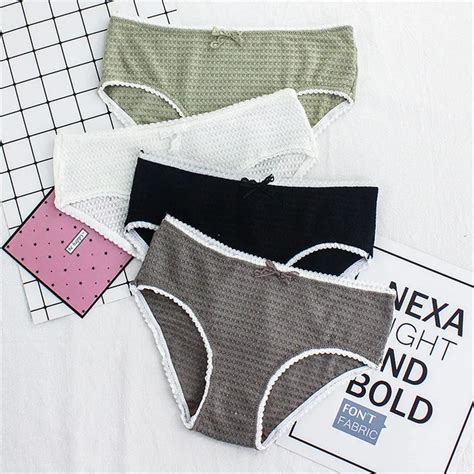 Hui Guan Japan Style Solid Cotton Girls Underwear Women Soft Breathable Sexy Panties Sex