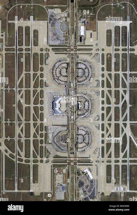 Aerial Map View Above Dallas Fort Worth Airport Dfw Irving Texas Stock