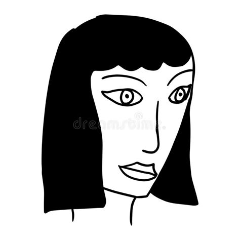 Cute Cartoon Hand Drawn Doodle Face Of A Woman Stock Vector Illustration Of Beautiful Adult