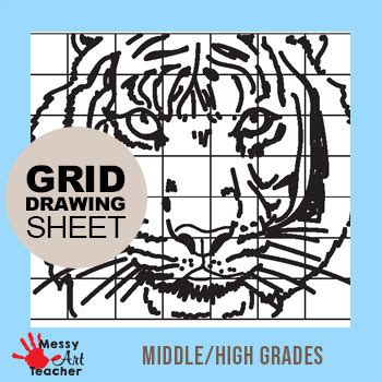 Tiger Grid Drawing Worksheet For Middle High Grades By Messy Art Teacher