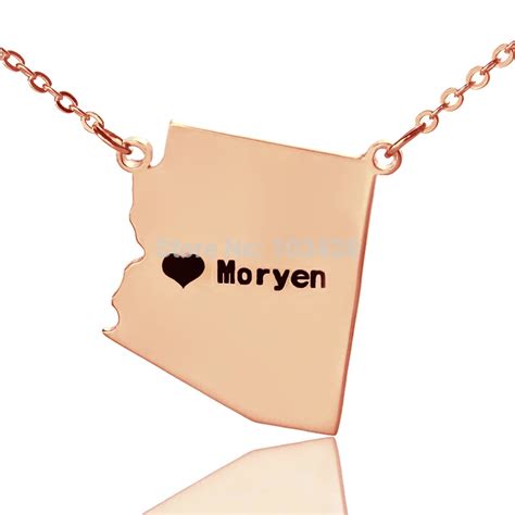 Ailin Custom Arizona State Necklaces Personalized State Of Pendent
