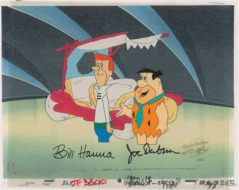 George Jetson And Fred Flintstone Production Cel From The Jetsons Meet