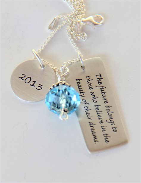 Inspirational Dream Graduation Necklace By Whiteliliedesigns