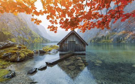 Download Wallpapers Autumn Mountain Lake Alps Yellow Leaves Autumn