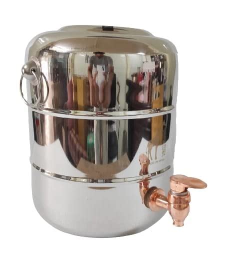 Tallboy Steel Matka With Tap Steel Water Container 8 Litre Steel