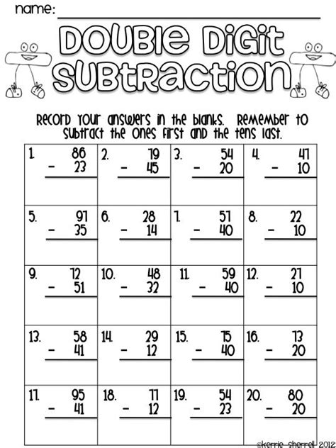 Here are two sample pages out of my fall themed 3 digit subtraction with regrouping pdf. Look Whoo's in First: I'm a Big Kid Now Part 2 | Math fact ...