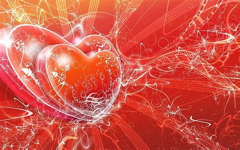 Hd Wallpaper Heart Red And White Floral Wallpaper Artistic Love
