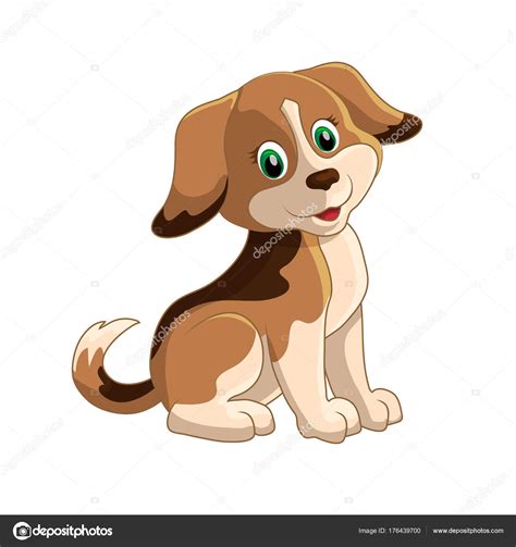Lindo Divertido Dibujos Animados Perros Vector Cachorro Mascotas