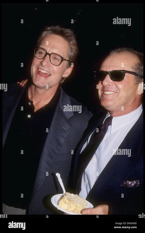 Hollywood Ca Usa Actors Jack Nicholson And Michael Douglas Are Shown