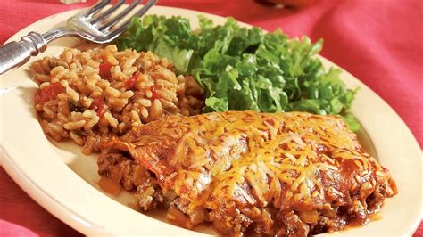 Easy Layered Beef Enchiladas Recipe From