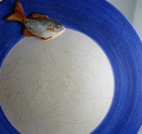 Eight Marcel Guillot Ceramic Hand Painted Peint Main France Fish Plates