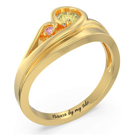 Personalized Swirling Promise Ring Wedding Rings For Her Gemstone Ring