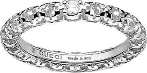 Gucci Diamantissima 18ct White Gold And Diamond Ring In Metallic Lyst