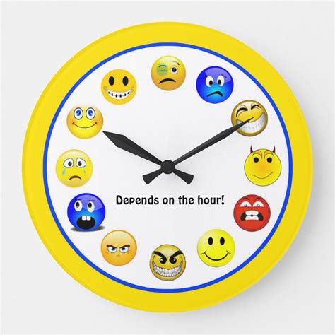 Emoji Smiley Face Wall Clock Clock Novelty Clocks Wall Clock