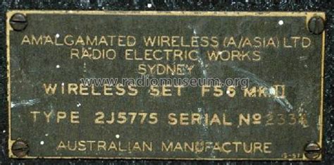 wireless set fs6 mk ii mil trx amalgamated wireless australasia ltd radiomuseum