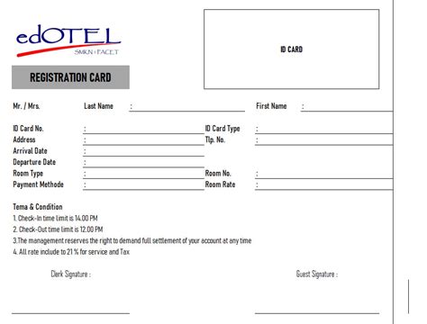 Detail Contoh Registration Form Hotel Koleksi Nomer