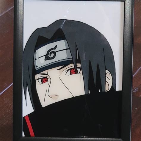 Itachi Painting Acrylic On 5×7 Glass Comes As Depop