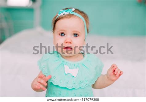 Adorable Little Baby Girl Laughing Smiling Stock Photo 517079308