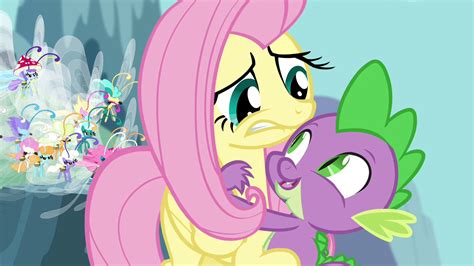 Image Spike Hugging Fluttershy S4e16png My Little Pony Friendship